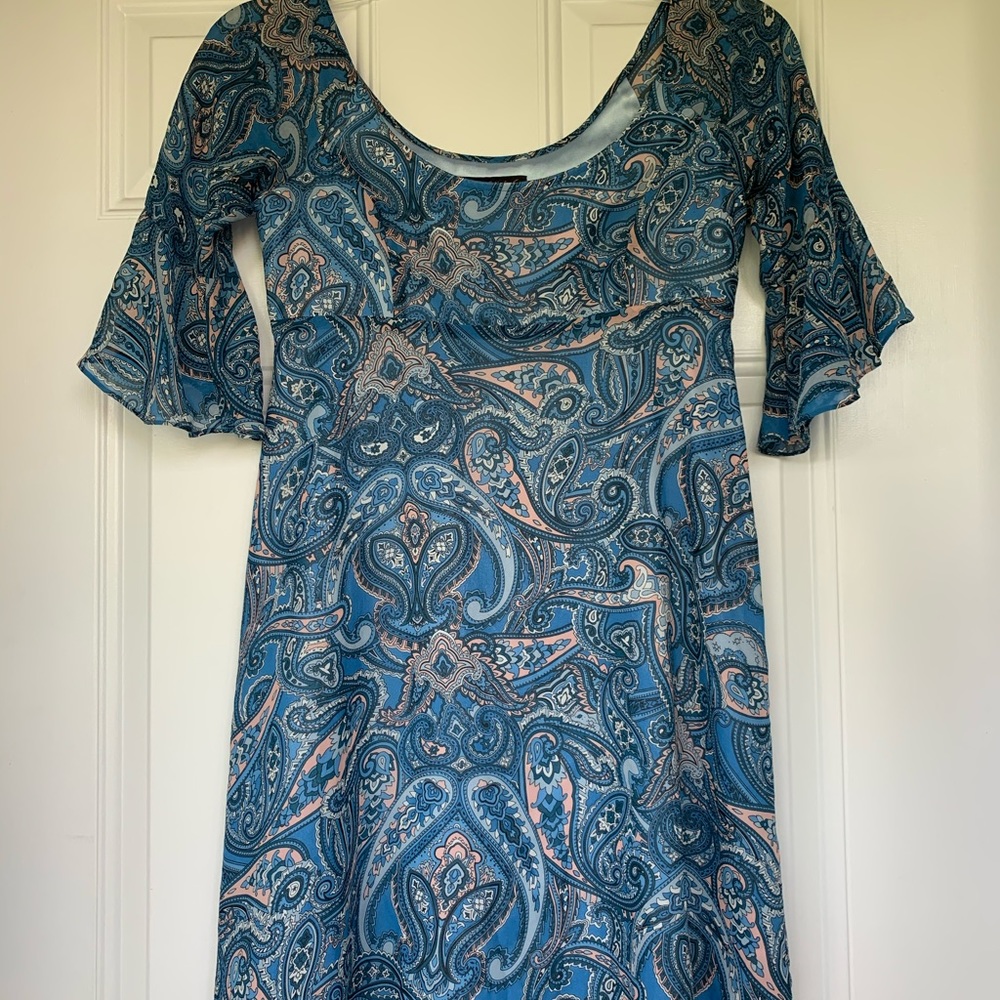 Betsey Johnson Blue Paisley Dress - size 6